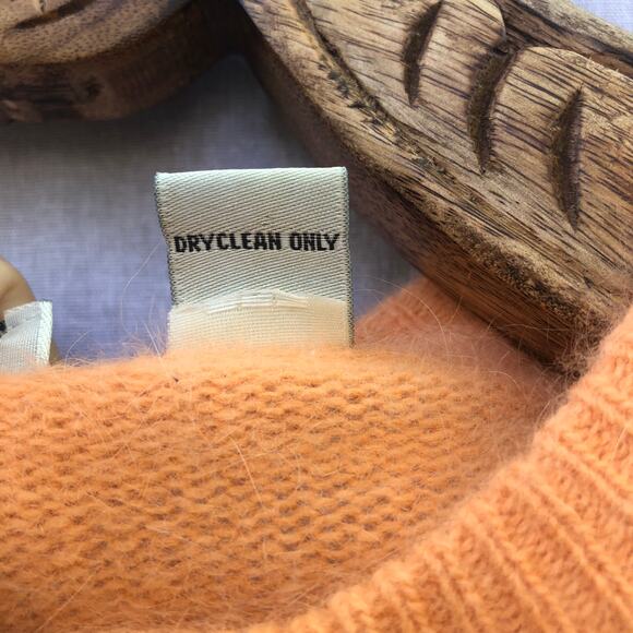 Ann Taylor Cardigan Vintage Pale Orange Angora Lambs Wool Soft Sweater L - Picture 4 of 7